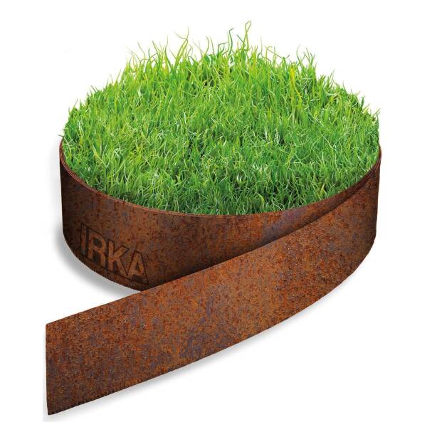 IRKA Rasenkante Metall 10er Set mit Versteifungskante für perfekten Einbau 