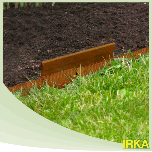 Rasenkantenbänder Erdspieß IRKA Erdanker Corten Stahl für schmale Rasenkanten 