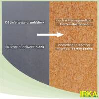 IRKA Eckverbinder f&uuml;r Rasenkante breit Corten 100 x 4 cm